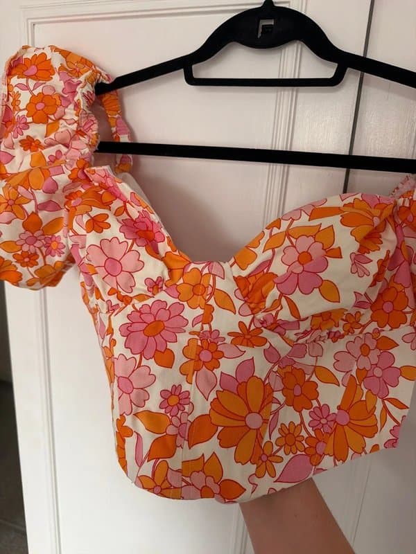 ASOS ASOS luxe - pink orange crop top size 16