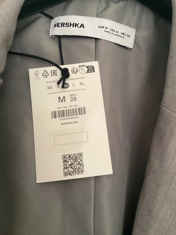 Bershka Grey Wool Blend Suit Jacket