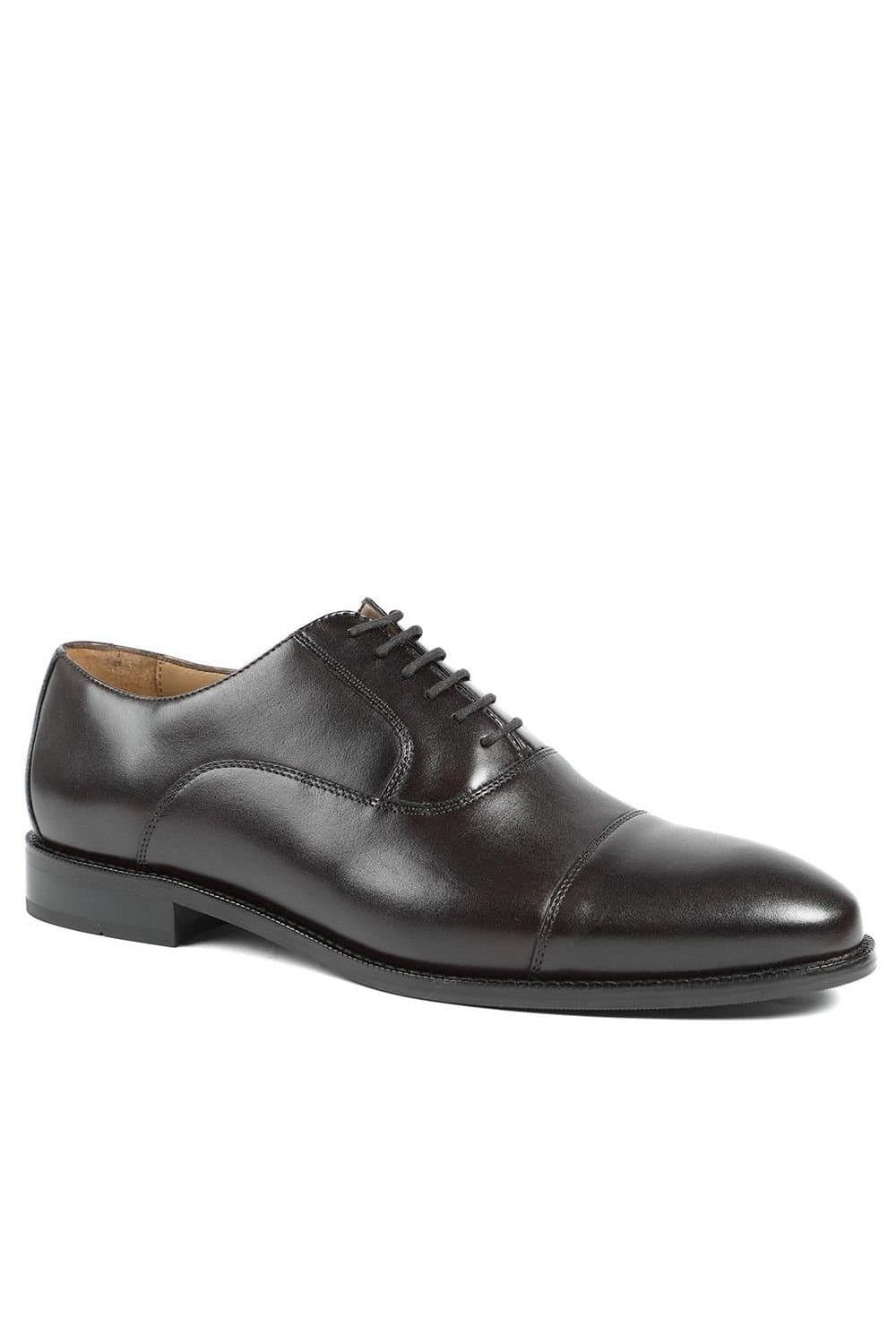 Jones Bootmaker Jones Bootmaker Men's Matthew Wide Fit Oxford Shoes in Dark Brown