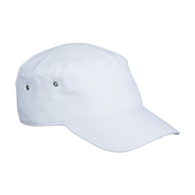 Myrtle Beach Myrtle Beach Men's Cotton Canvas Army Cap in White - 2