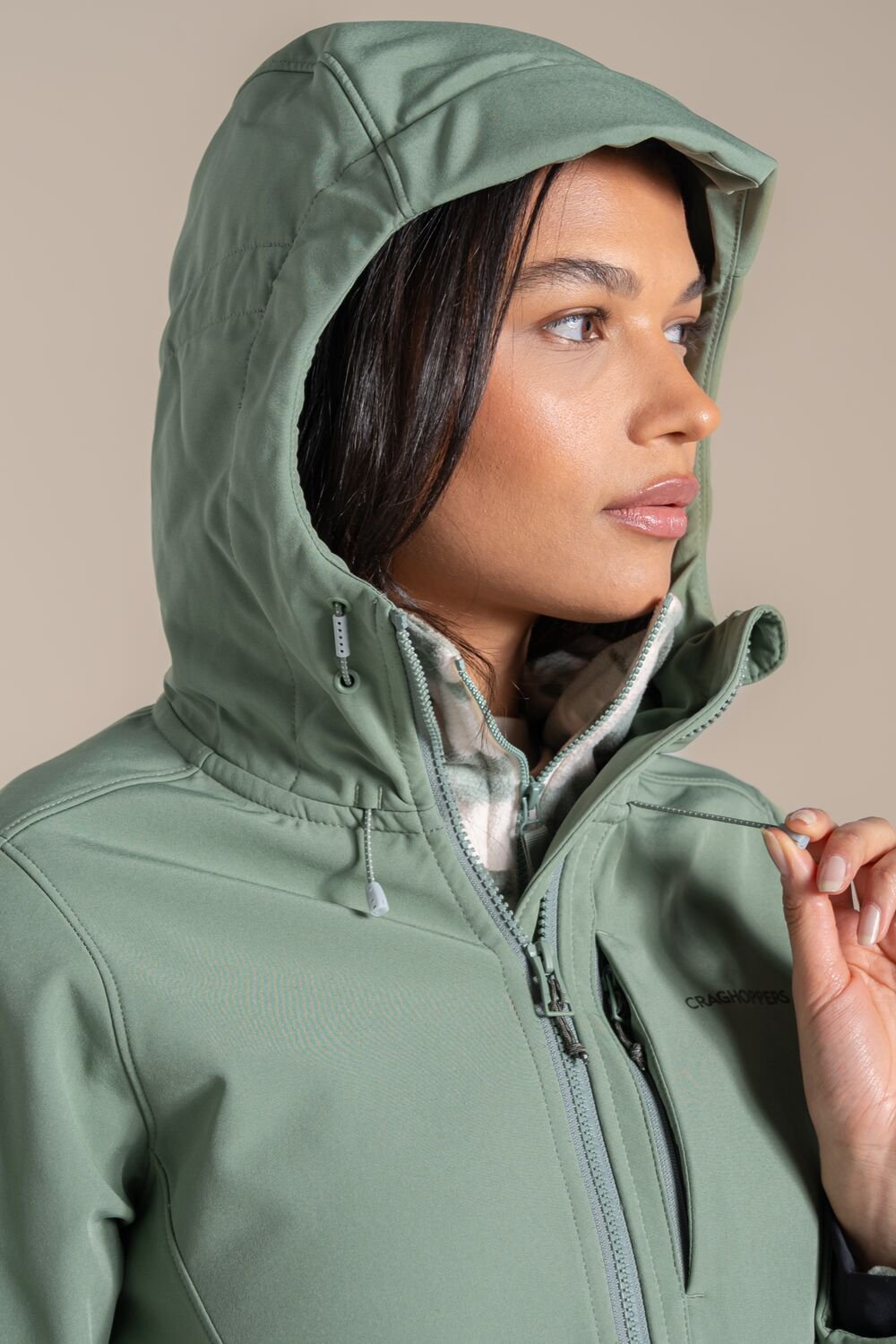 Craghoppers Craghoppers Women's Hopegill Longline Hooded Windproof Water-Repellent Softshell in Green - 4