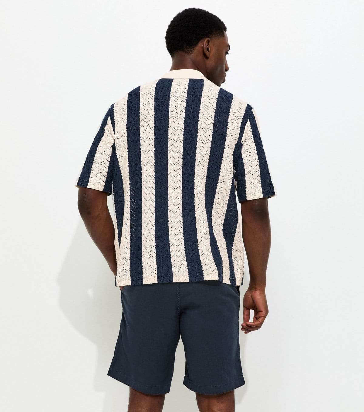 jack & jones Men's Regular Navy Cotton Rich Drawstring Shorts Jack & Jones New Look - 4