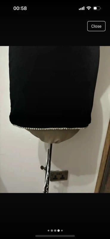 ASOS Design black velvet velour pearl splits trim gothic mini skirt romantic feminine size 10 - 1