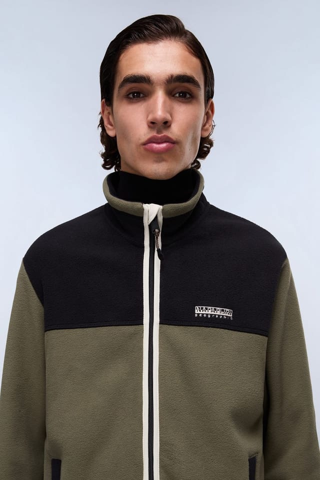 Napapijri Napapijri Men's T-Dergana Fz Fleece Tea Leaf in Khaki - 2