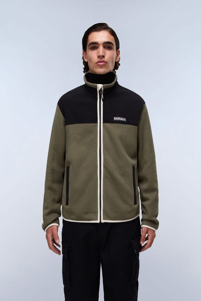 Napapijri Napapijri Men's T-Dergana Fz Fleece Tea Leaf in Khaki - 3