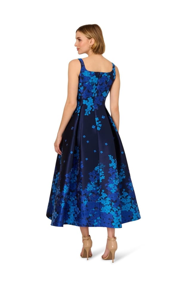Adrianna Papell Adrianna Papell Women's Border Jacquard Dress in Blue - 3