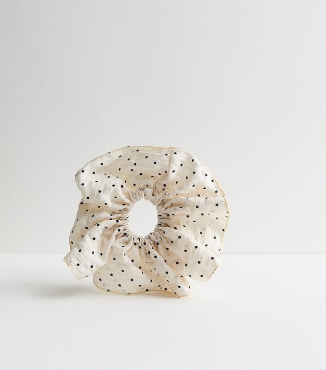 New Look Cream Oversized Polka Dot Scrunchie New Look - 2
