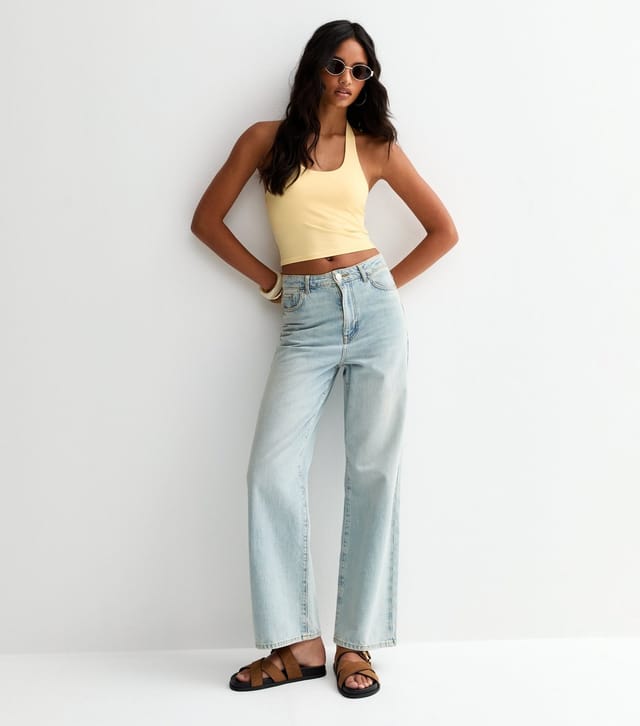 New Look Women's Light Yellow Slinky Jersey Halter Neck Top New Look - 3