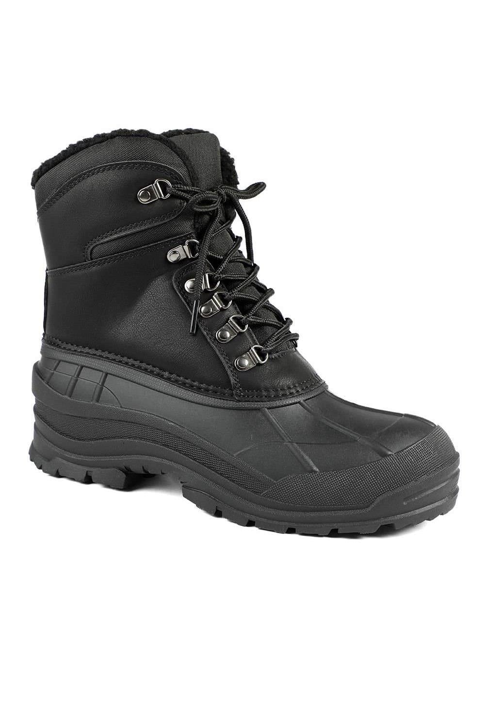 Pavers Pavers Men's Rugged Warm Lined Lace Up Weather Boots in Black