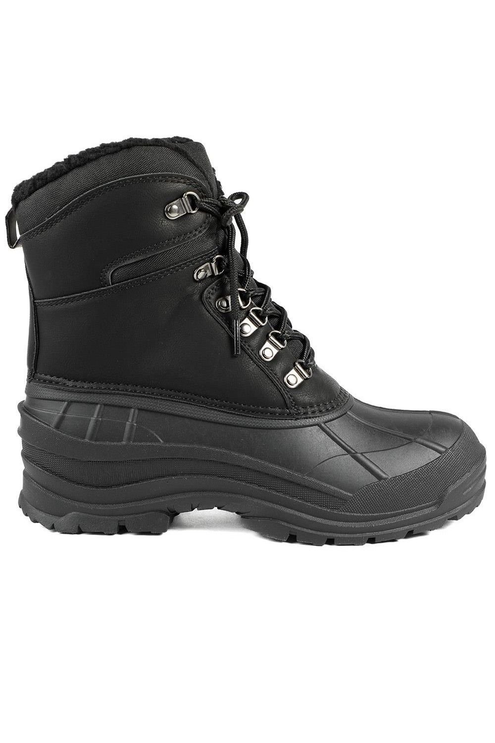 Pavers Pavers Men's Rugged Warm Lined Lace Up Weather Boots in Black - 2