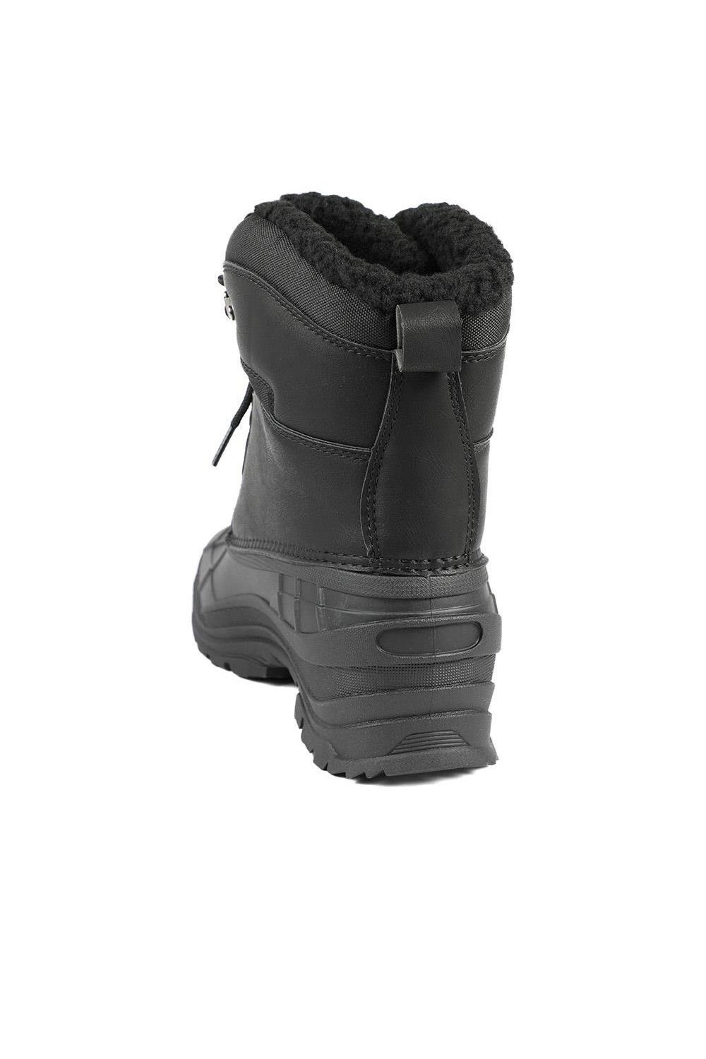 Pavers Pavers Men's Rugged Warm Lined Lace Up Weather Boots in Black - 3