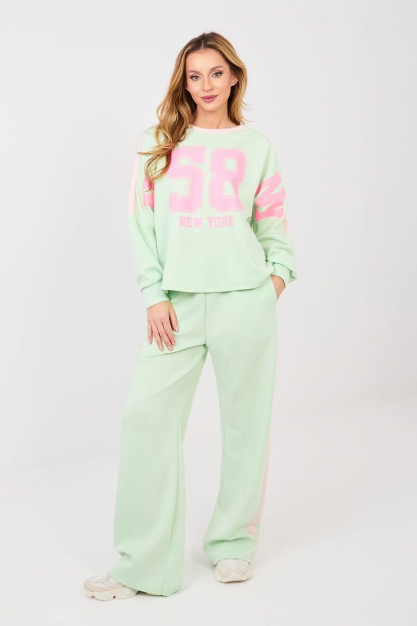 Love Lace Love Lace Women's Sporty Hoodie & Wide Leg Tracksuit Set in Green - 1