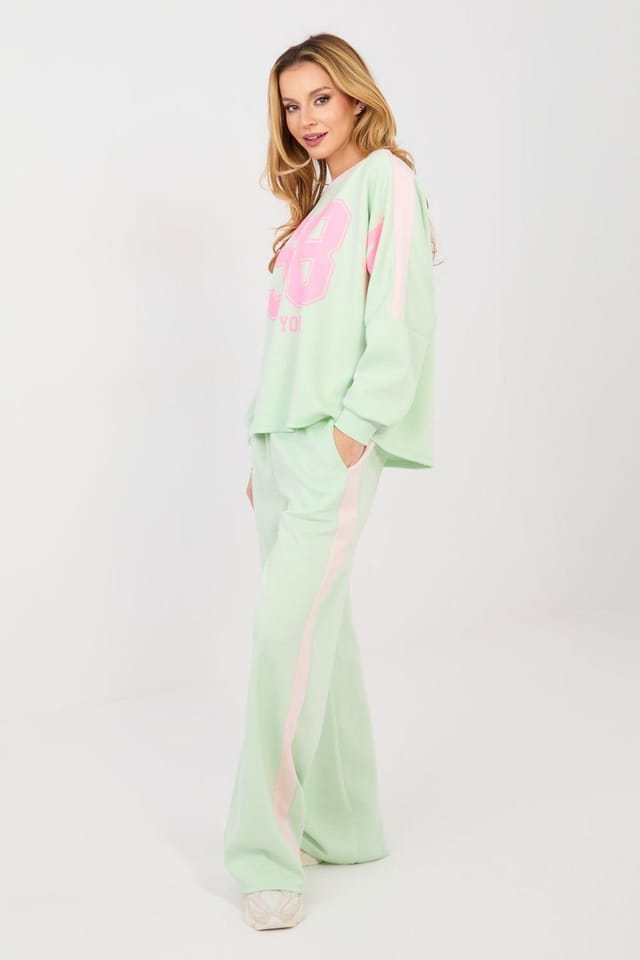 Love Lace Love Lace Women's Sporty Hoodie & Wide Leg Tracksuit Set in Green - 2