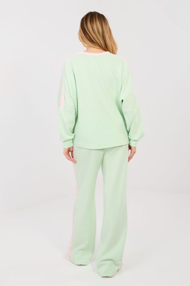 Love Lace Love Lace Women's Sporty Hoodie & Wide Leg Tracksuit Set in Green - 3