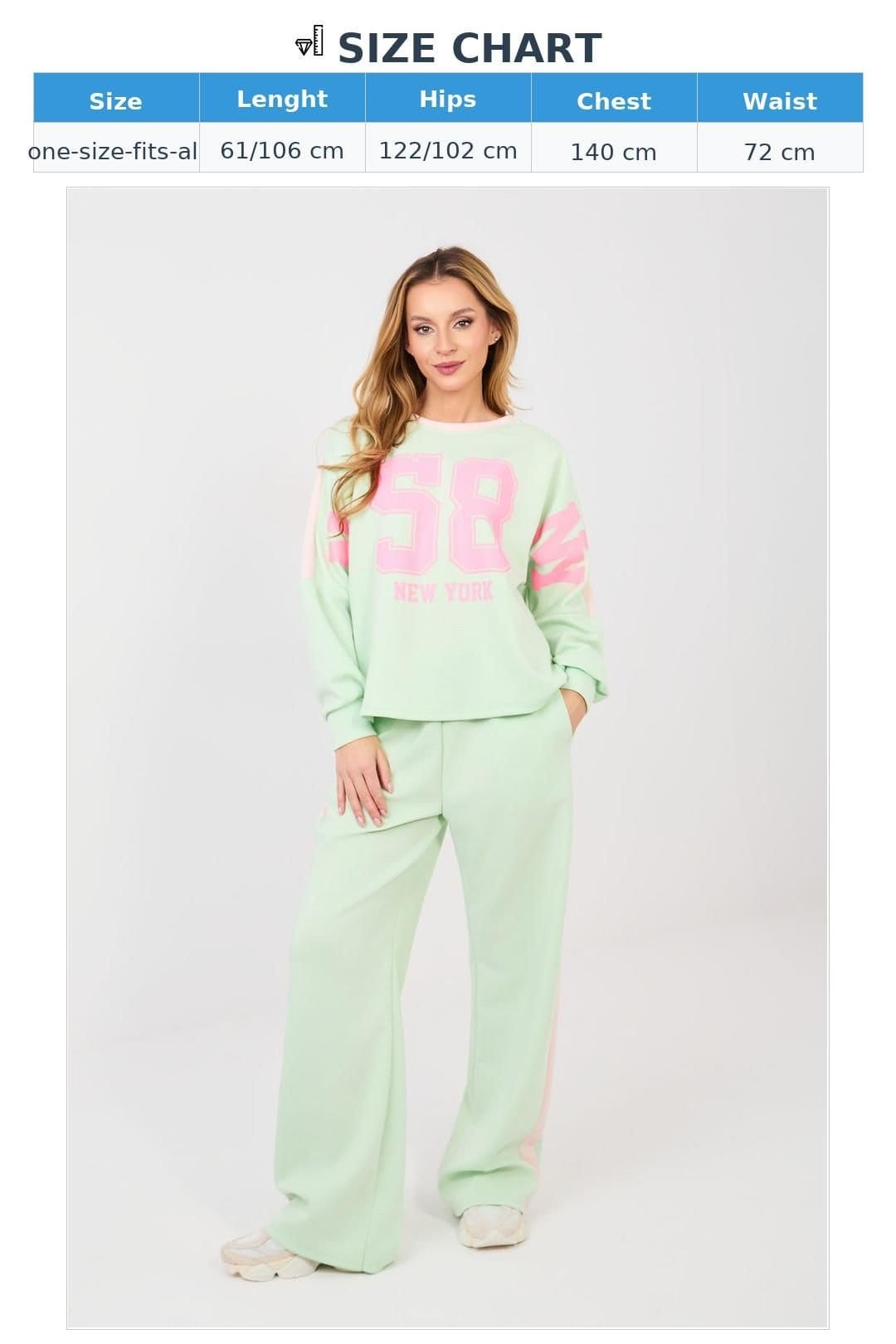 Love Lace Love Lace Women's Sporty Hoodie & Wide Leg Tracksuit Set in Green - 4