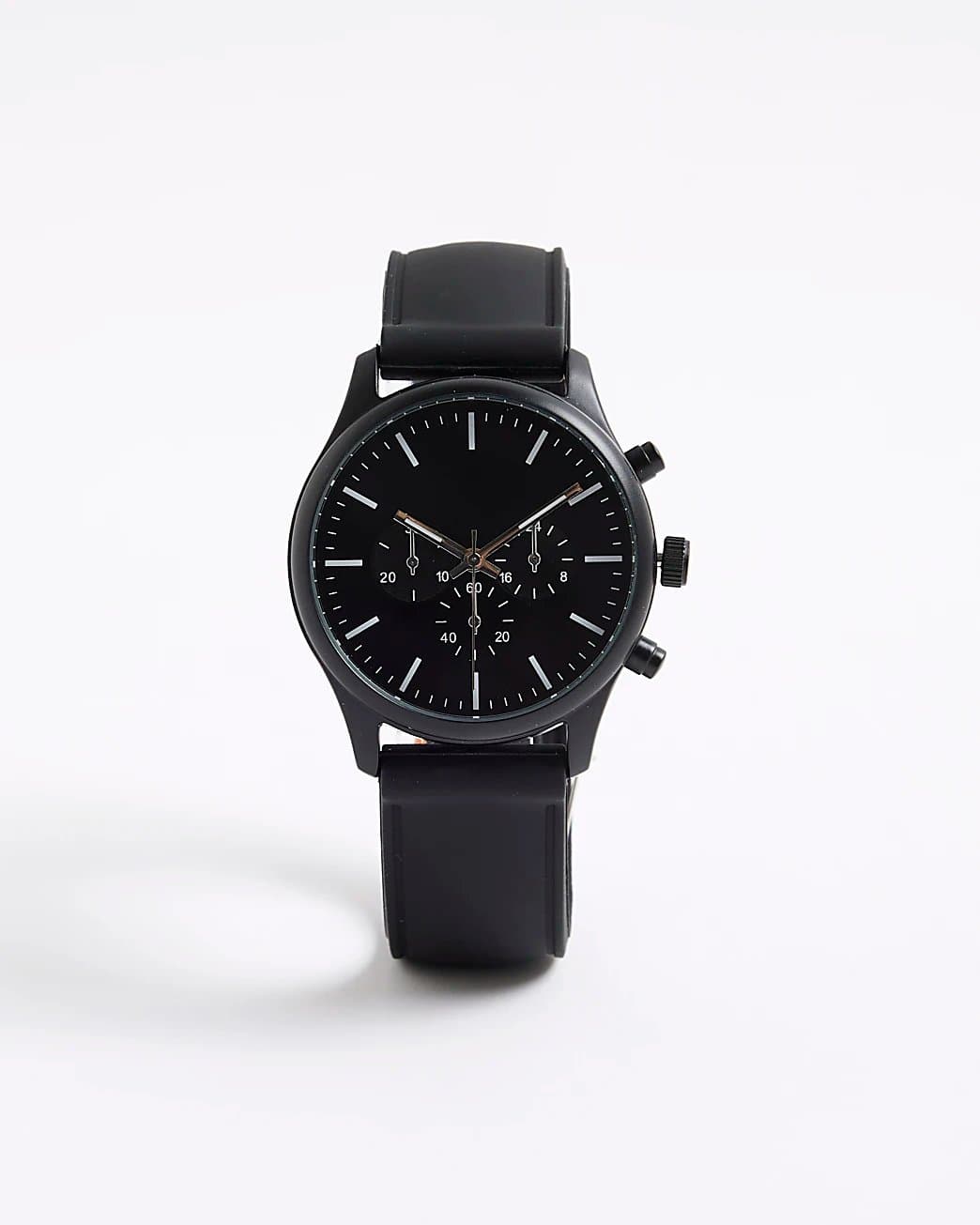 River Island Mens River Island Black Strap Watch