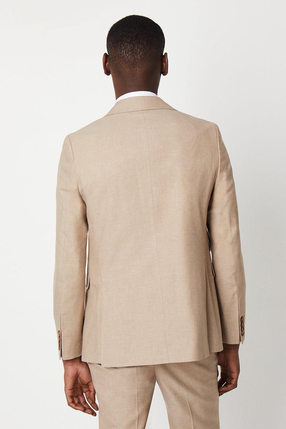 Burton Burton Men's Slim Fit Neutral End On End Suit Jacket - 3