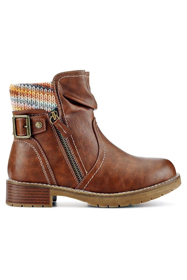 Easyfit Easyfit Women's Extra-Wide Knitted Cuff Boots in Brown - 2