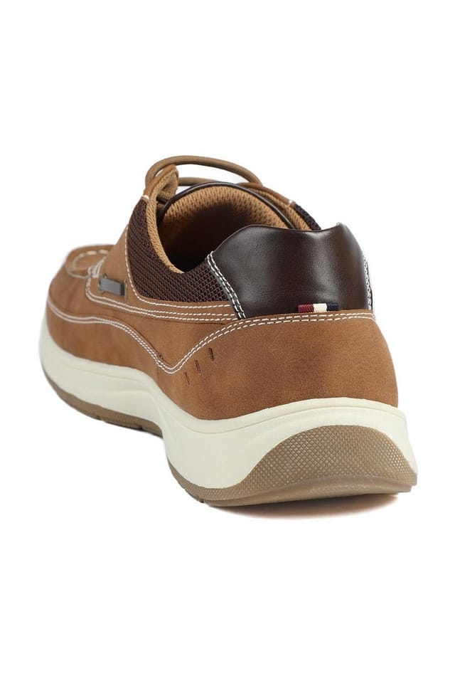 Pavers Pavers Men's Wide Fit Lightweight Lace Up Shoes in Tan - 3