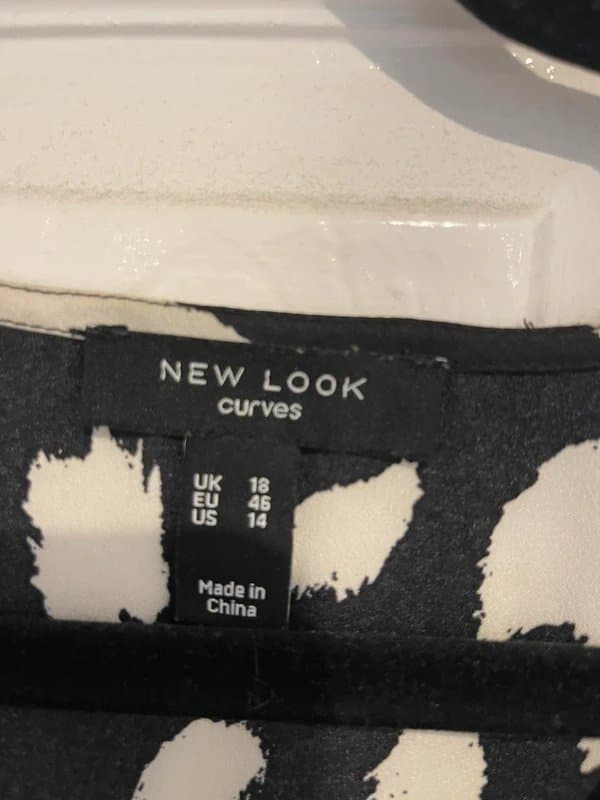 New Look Black and white silk dress