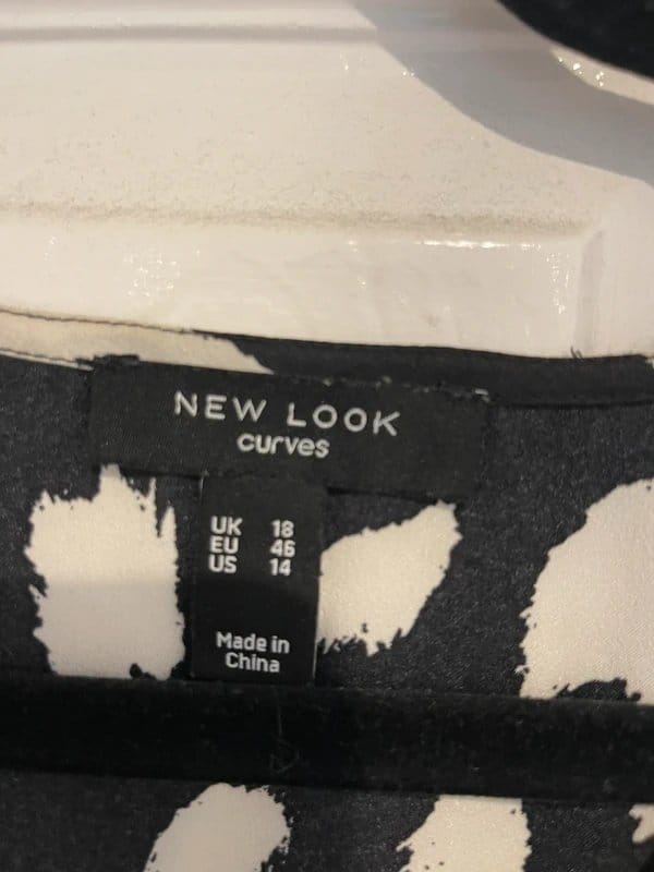 New Look Black and White Silk Dress