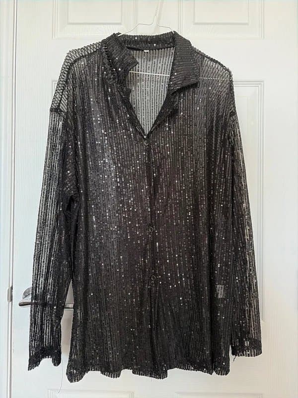 ASOS Sheer sequin shirt