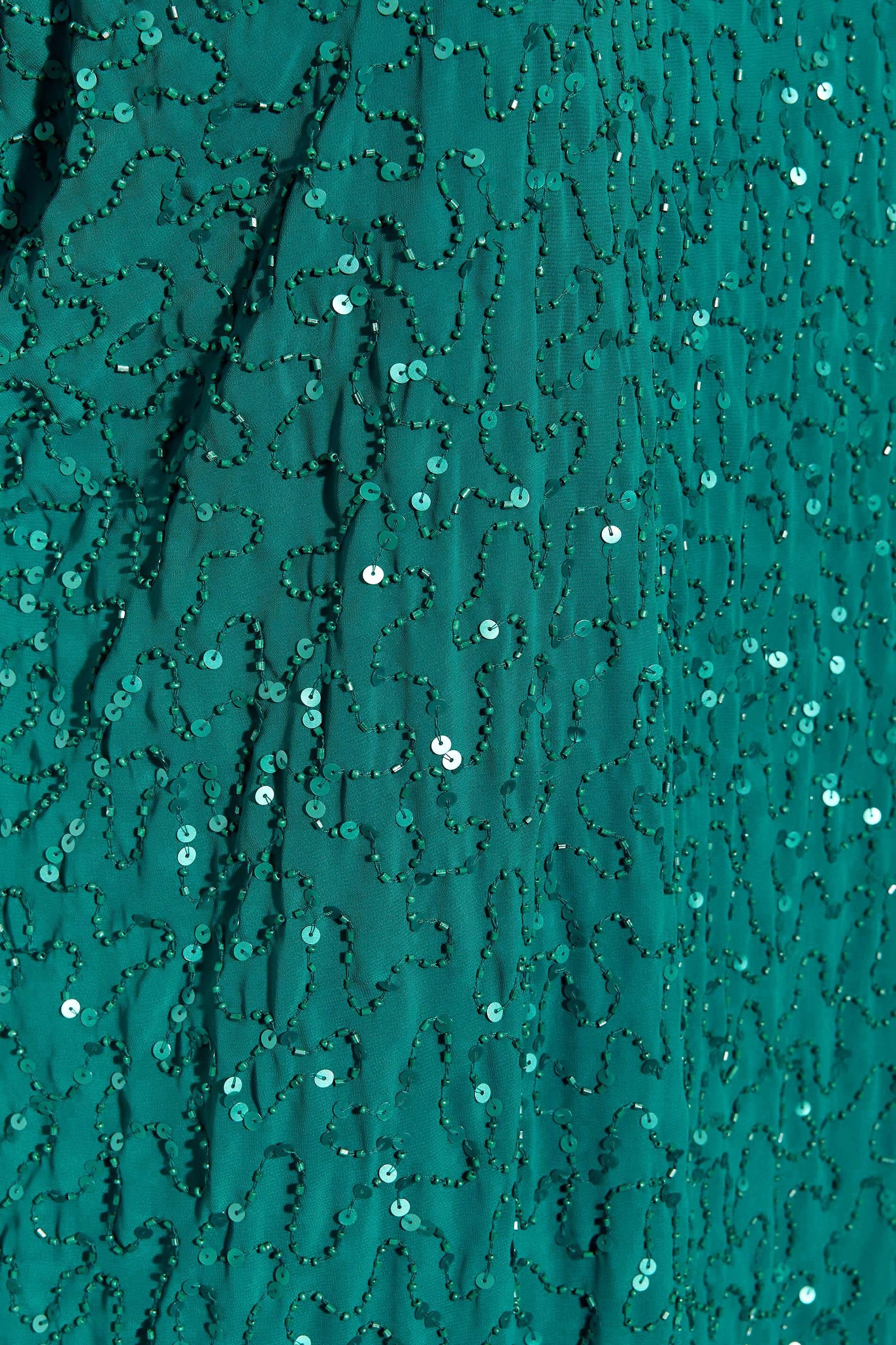 Yours Yours Women's Embellished Shift Dress in Teal - 4