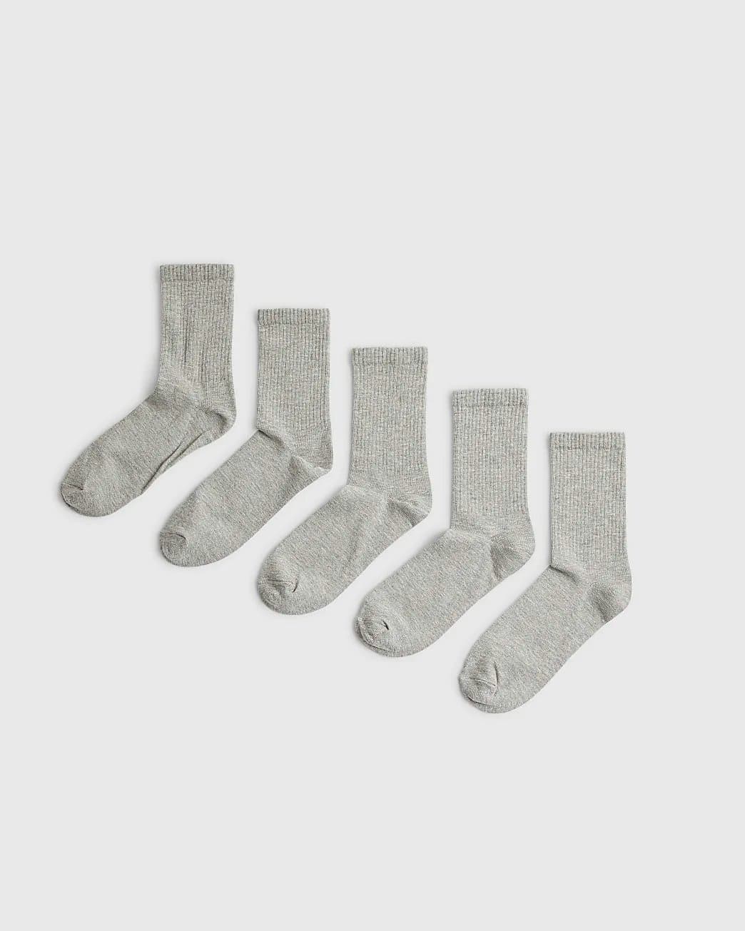 River Island Mens River Island Grey Ribbed Tube Socks Pack Of 5 Socks