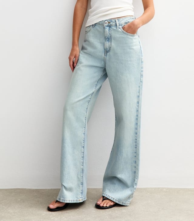 New Look Women's Light Blue Adalae High Waist Wide Leg Jeans New Look - 2