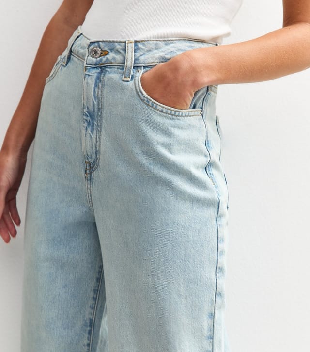 New Look Women's Light Blue Adalae High Waist Wide Leg Jeans New Look - 3