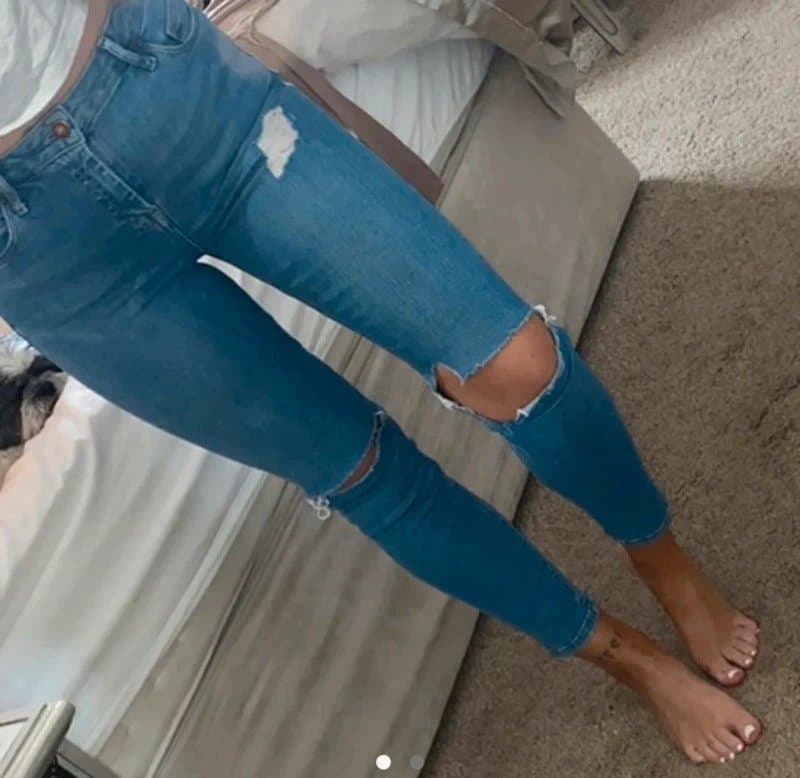 Topshop Topshop moto blue ripped denim skinny jeans