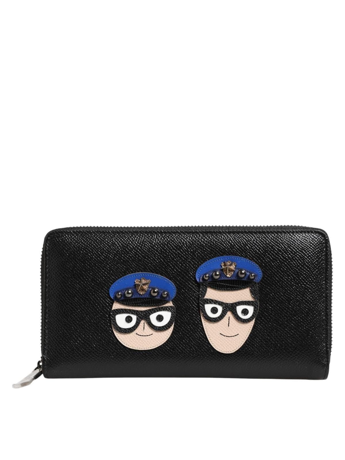 Dolce & Gabbana Dolce & Gabbana Men's Black Leather #DGFAMILY Zipper Continental Wallet