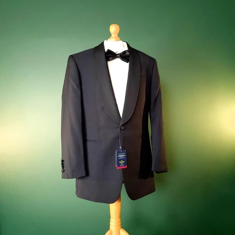 Charles Tyrwhitt Charles Tyrwhitt Wool Dinner Jacket Blazer Mens 38L Slim Fit Black Tuxedo Blazer