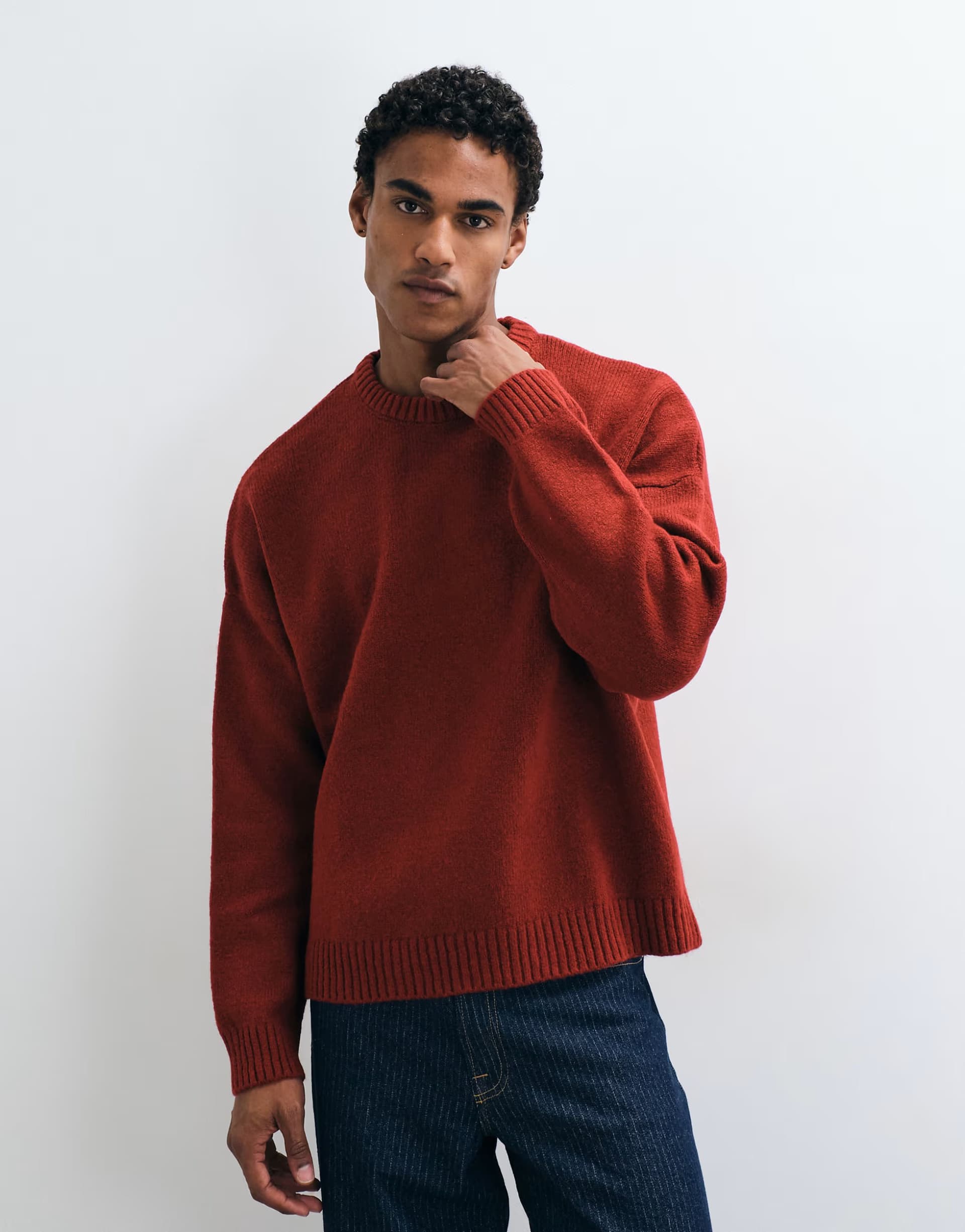 ASOS ASOS DESIGN super oversized knitted jumper in red marl
