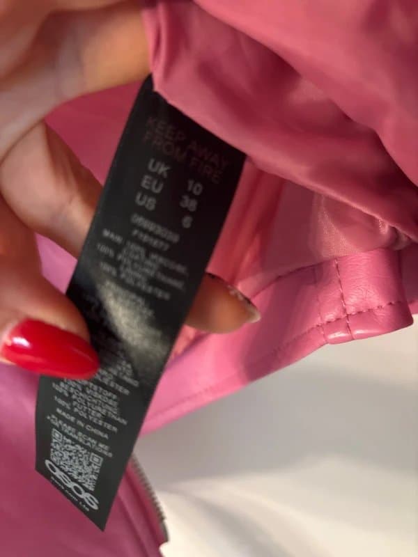 ASOS Pink faux leather jacket