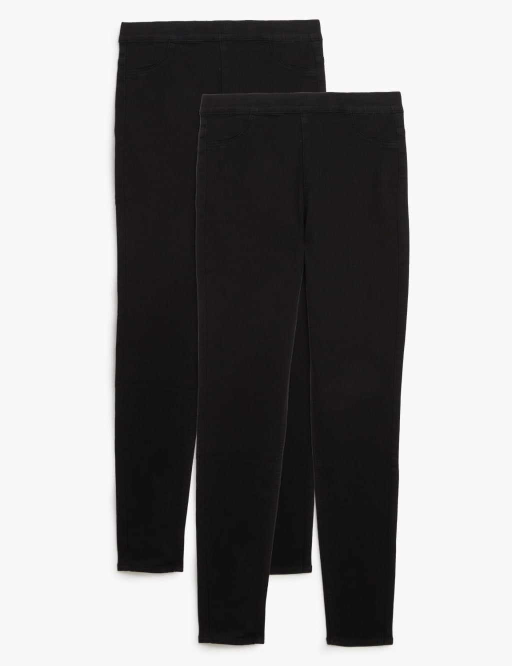 Marks & Spencer M&S 2 Pack High Waisted Jeggings Black/Black