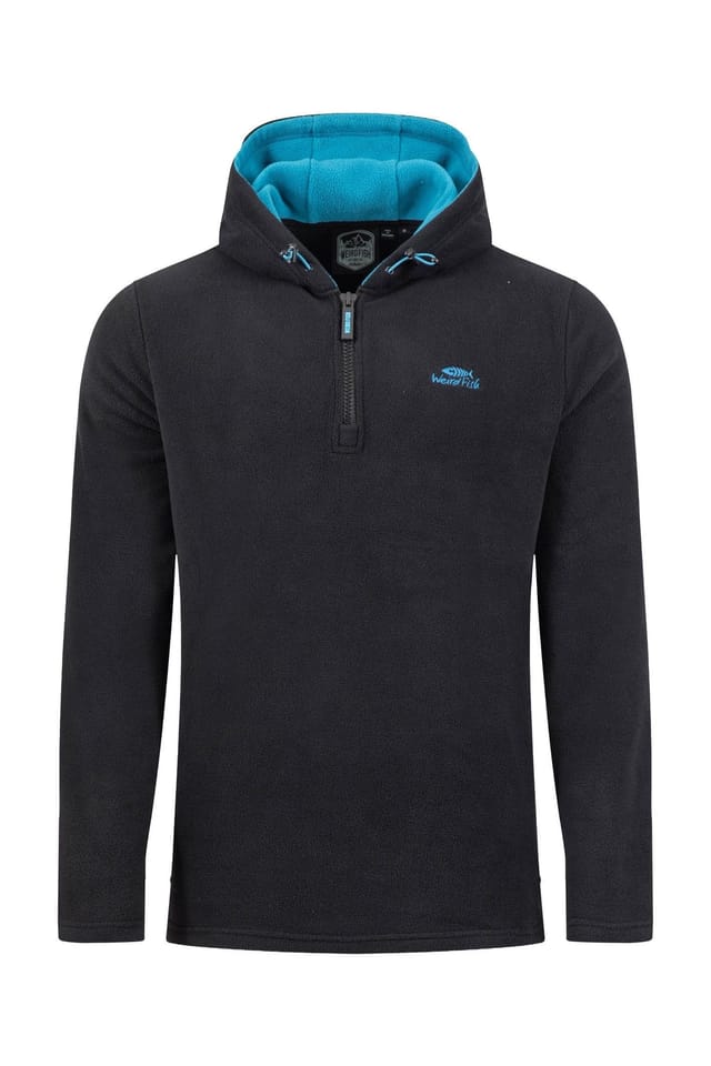 Weird Fish Weird Fish Men's Gervase 1/4 Zip Microfleece Hoodie in Black - 2
