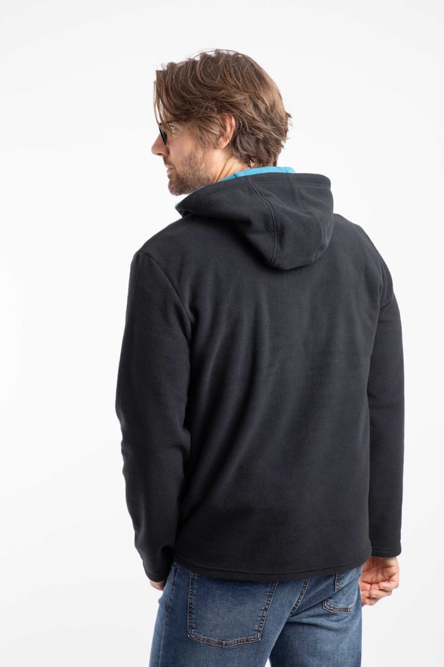 Weird Fish Weird Fish Men's Gervase 1/4 Zip Microfleece Hoodie in Black - 3