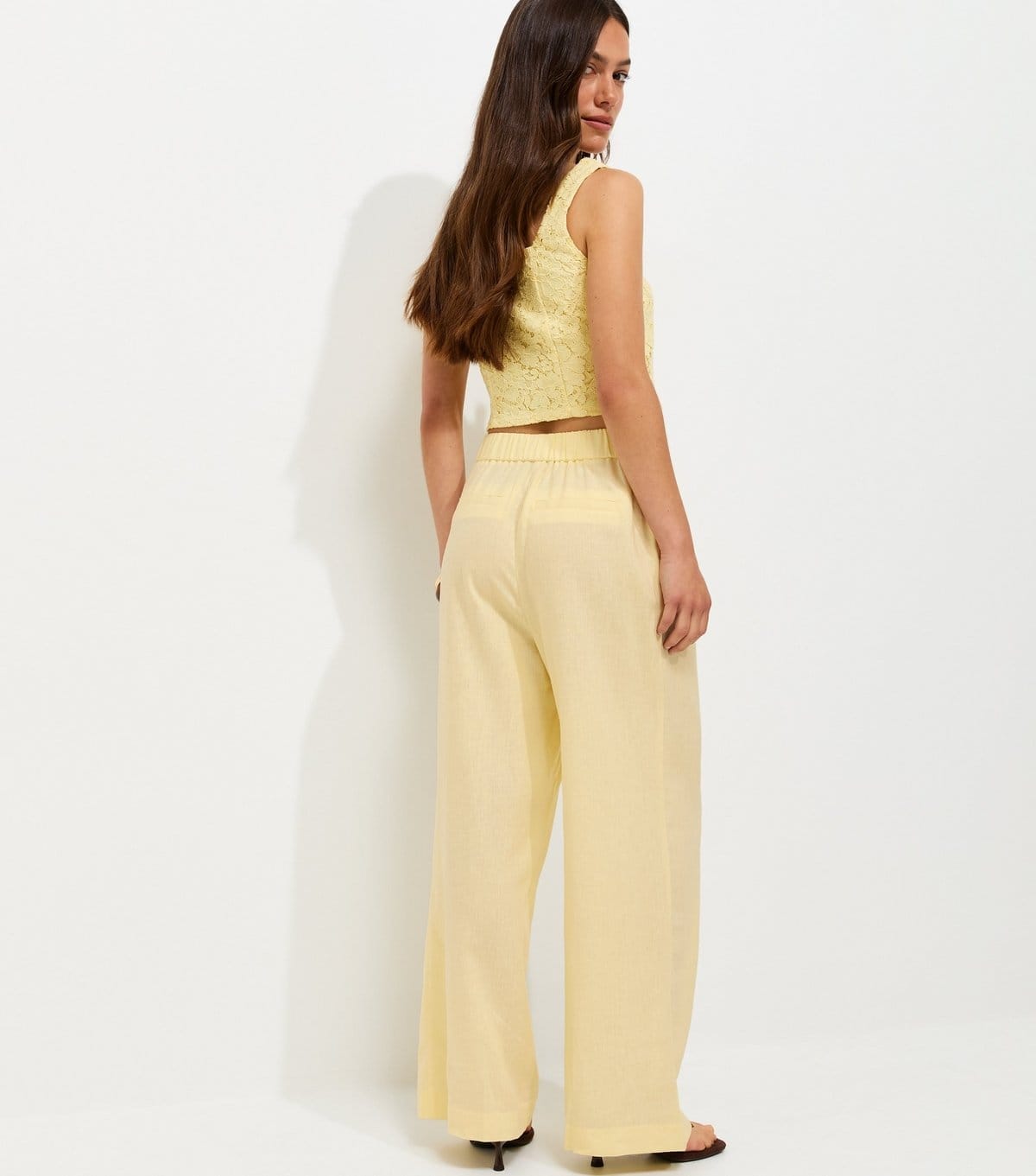 New Look Women's Petite Light Yellow Linen Rich Tailored Trousers New Look - 4