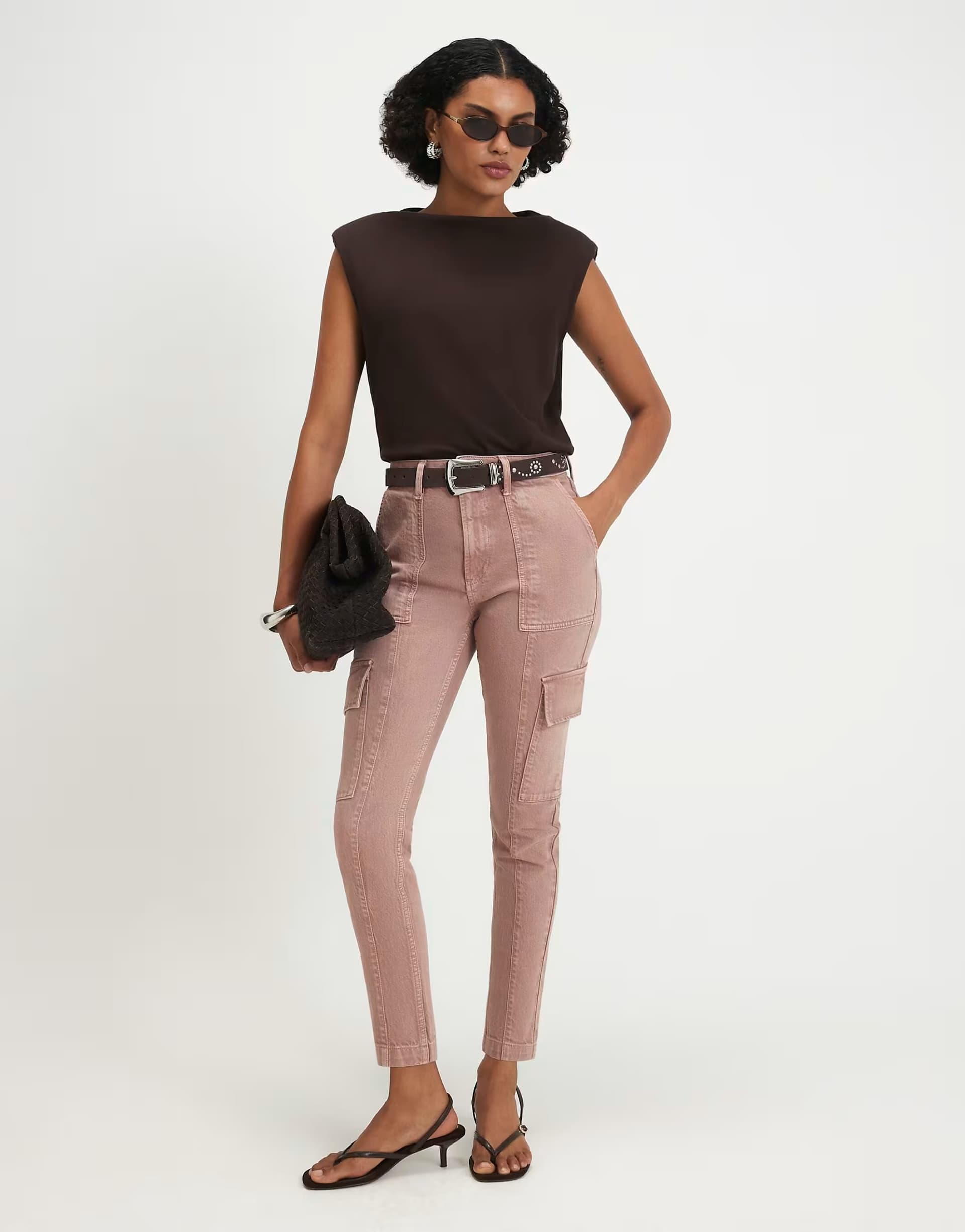 ASOS River Island Cargo skinny leg jeans in pink