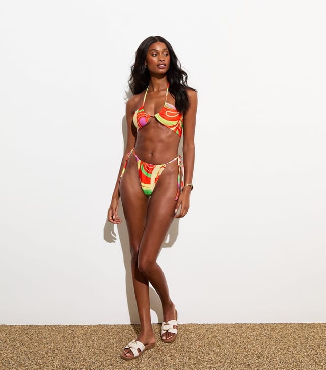 Gini London Women's Multicoloured Swirl Print Bikini Bottoms Gini London New Look - 3