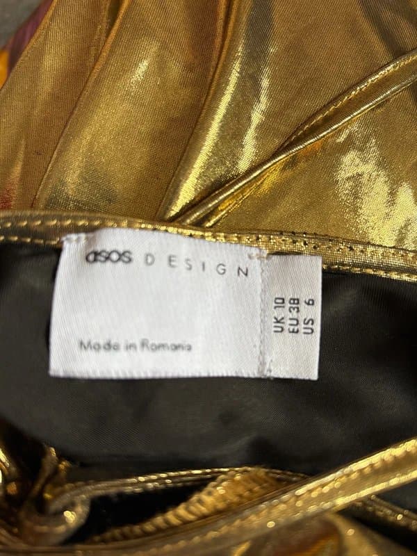 ASOS ASOS gold bodycon mini dress size 10