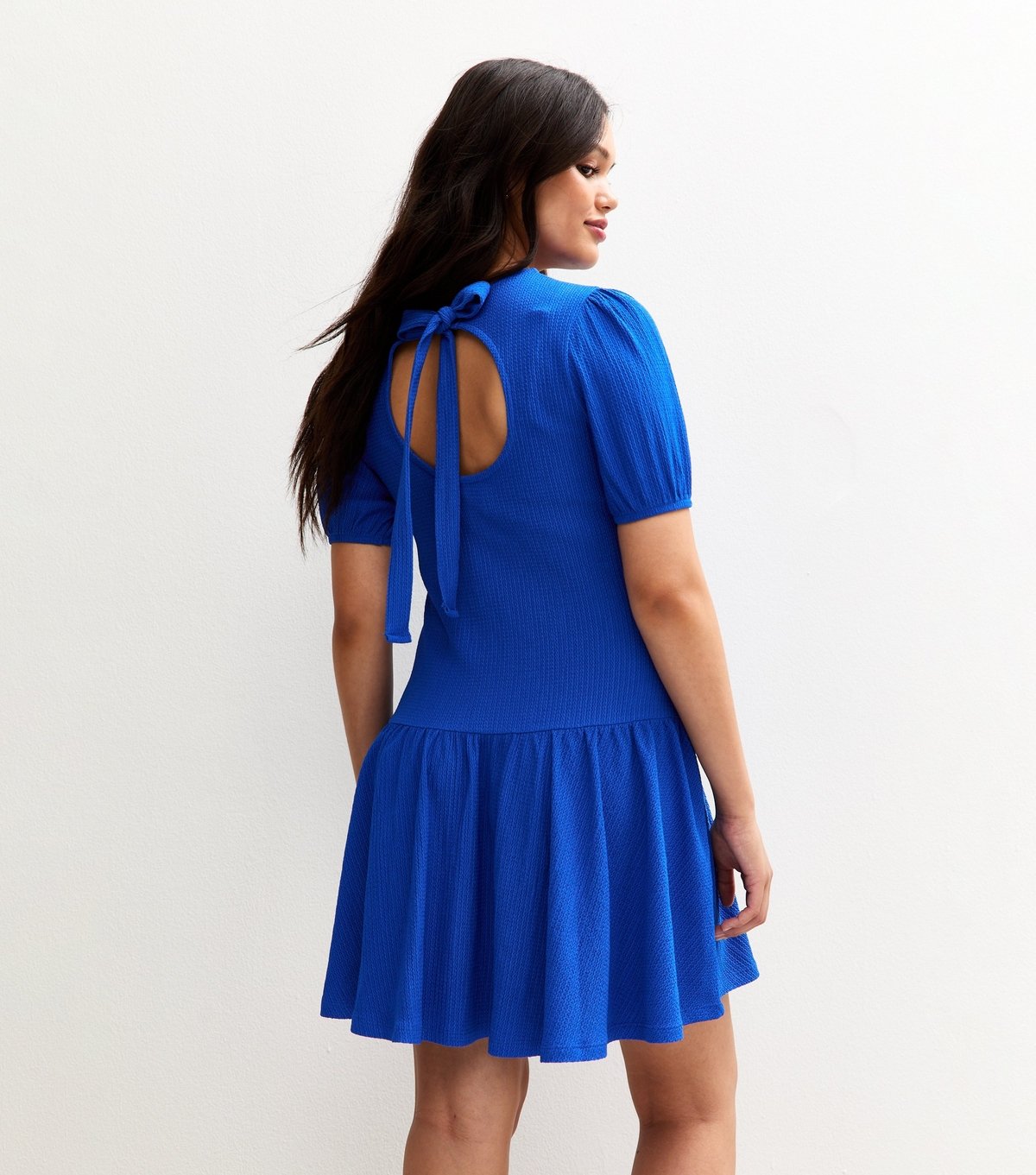 New Look Women's Blue Textured Jersey Mini Smock Dress New Look - 4