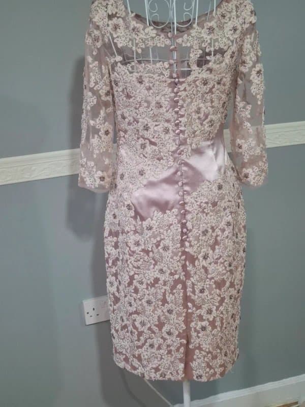 Irresistible Irresistible Beaded Lace Cocktail & Occasion Dress | Size UK 10 | Blush Pink Satin Lined | Unworn