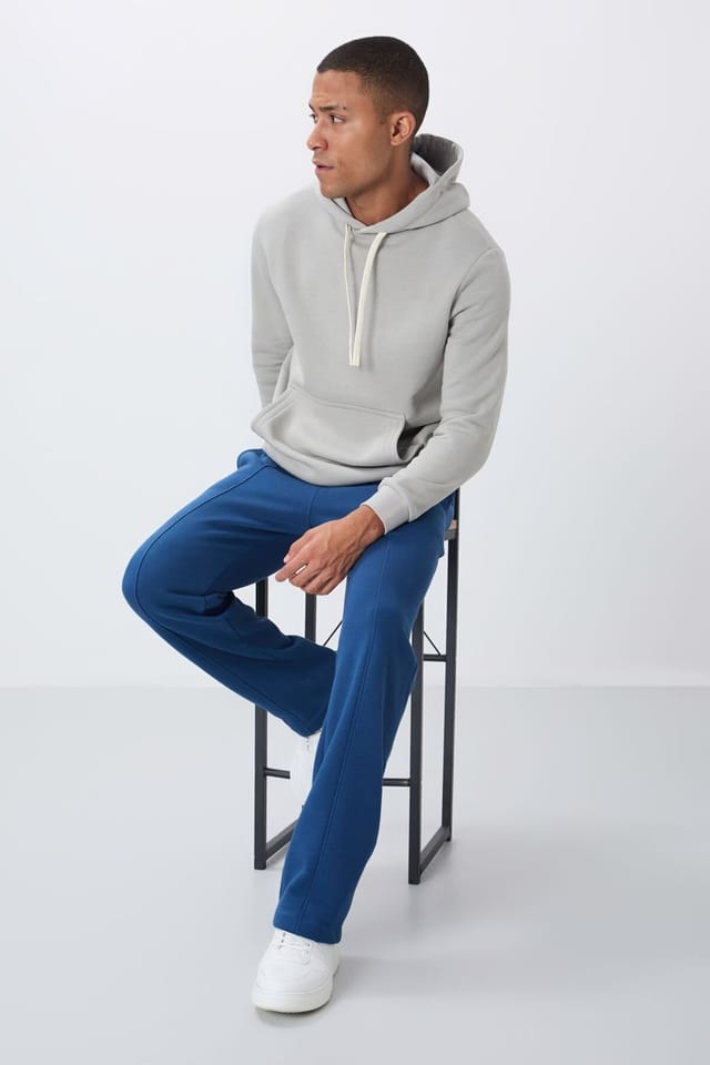 Tommy Life Tommy Life Men's Regular Fit Cotton-Polyester Sweatpants in Blue - 2
