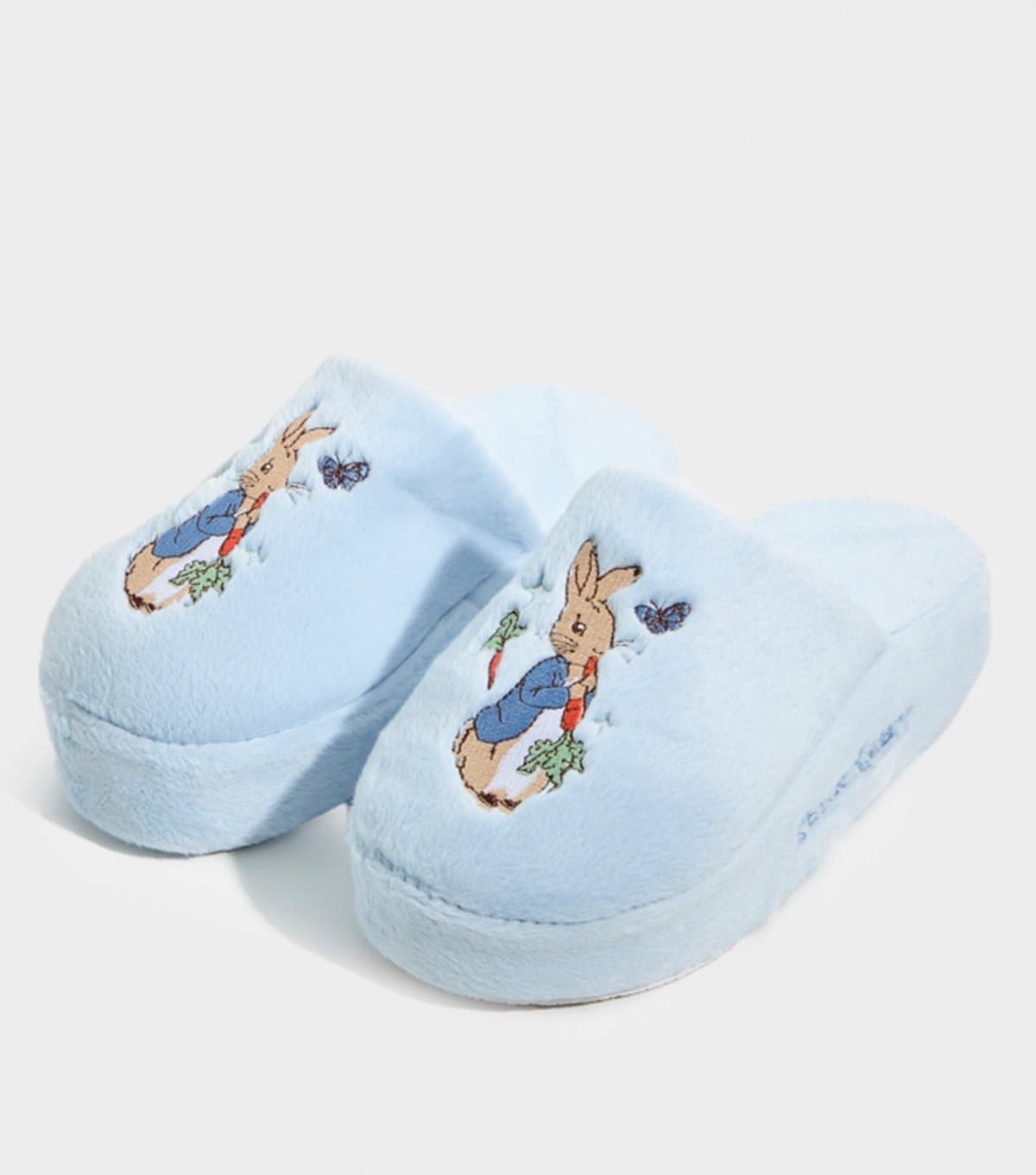 Skinnydip Skinnydip Light Blue Embroidered Peter Rabbit Slippers