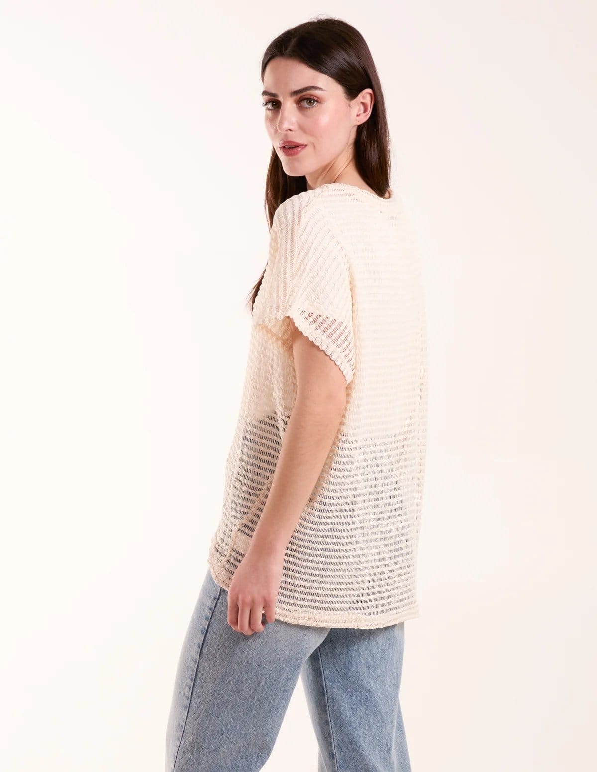 Blue Vanilla Crochet Batwing Oversized Top - 4