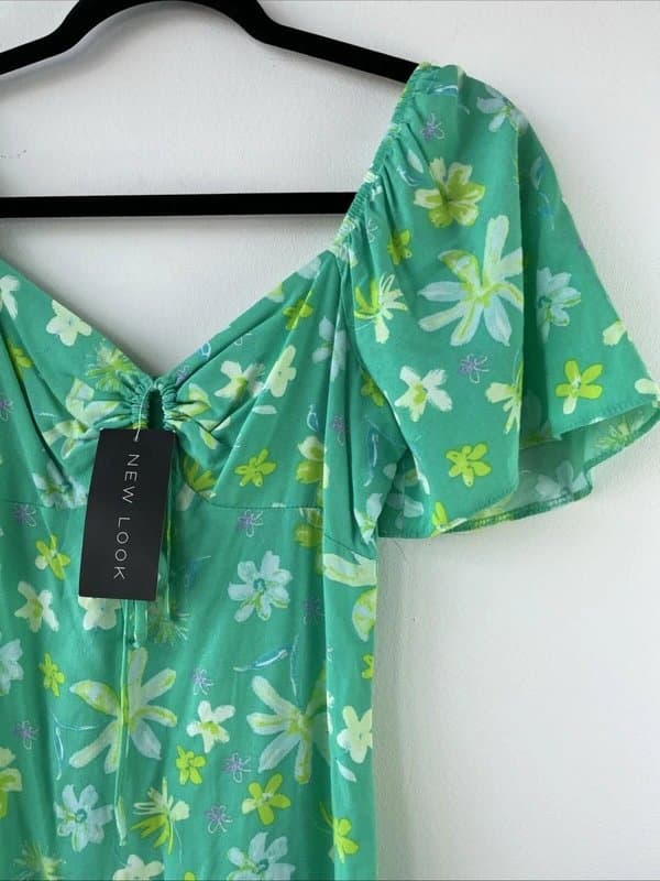 New Look New look - floral summer dress - size uk 6 - green