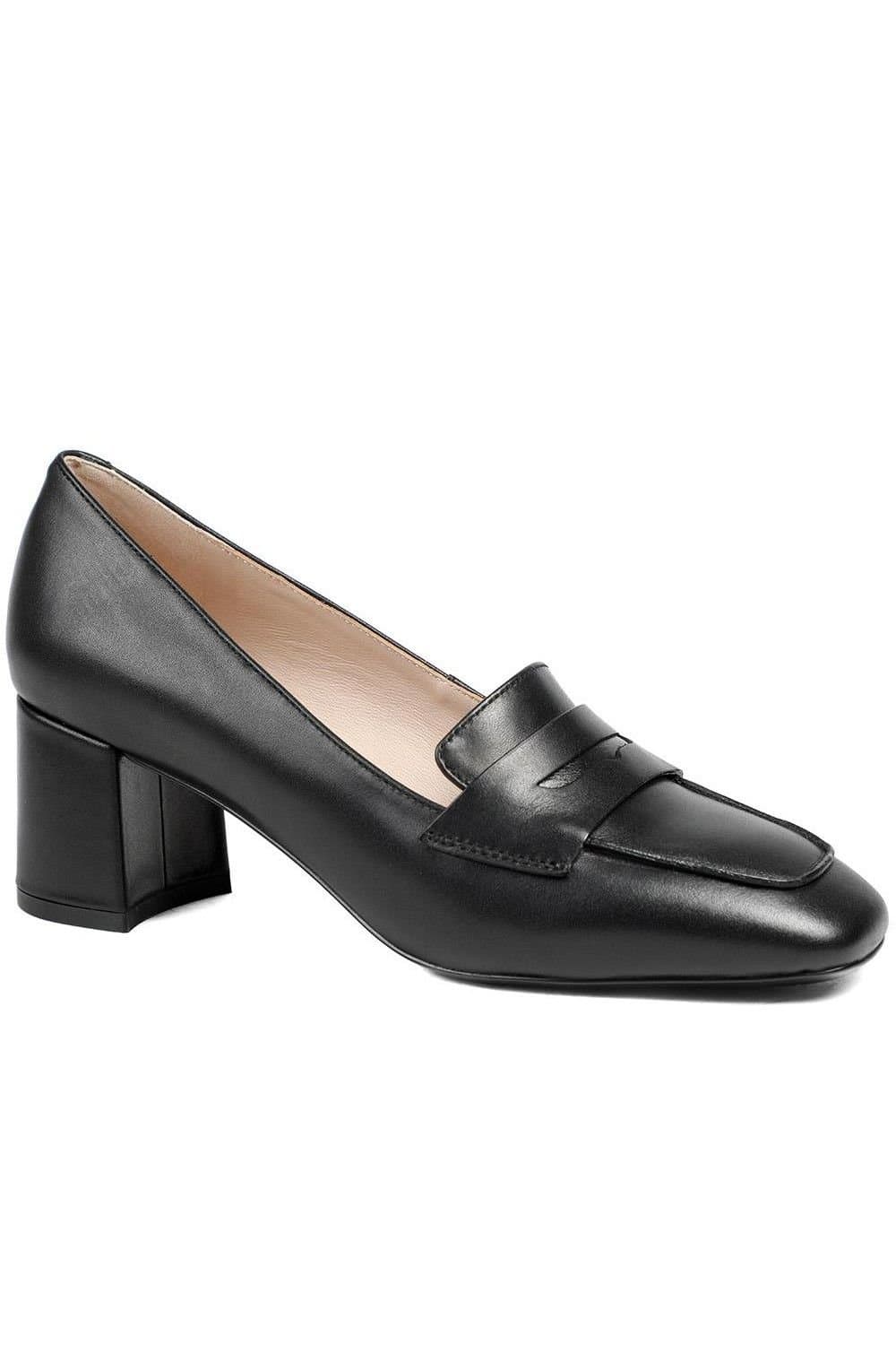 Jones Bootmaker Jones Bootmaker Women's Zeta Leather Court Shoes in Black