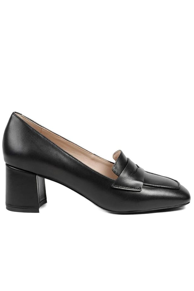 Jones Bootmaker Jones Bootmaker Women's Zeta Leather Court Shoes in Black - 2